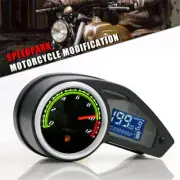LCD Digital Motorcycle Speedometer Tachometer Fuel Gauge KM/H MPH Waterproof