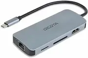 D Dicota USB-C 8-in-1 Multi Hub 4K PD 100W Silver