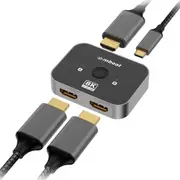 mbeat 8K Bi-directional HDMI 2.1 Switch 2 In 1 Out/1 In 2 Out 8K@60Hz resolution, plug-and-play convenience USB-C power input