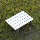 (Silver)Portable Camping Folding Table Anti Rust Small Stable Thickened XU