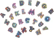 Angoily 26pcs Vibrant Alphabet Iron on Patches for Jeans Clothing Repair DIY Sewing Appliques Embroidered Letter Patches