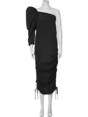 5K Auth NWT DOLCE and GABBANA Black ONE SHOULDER Adjustable LENGTH EVENING Dress