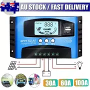30-100A MPPT Solar Charge Controller LCD 12V/24V Battery Solar Panel Regulator