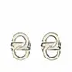 [二手] Salvatore Ferragamo 經典雙鉤環扣LOGO 針式耳環(乳白色)
