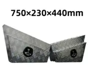 Aluminium Checker Plate Tapered 750mm Under Tray Toolboxes