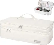TWOOKTY Double-Layer Travel Carrying Case Portable Storage Organizer Bag for Women, Compatible with Revlon One-Step Hair Dryer and Volumizer Hot Air Brush and Attachments Scandihome Series (Bag Only