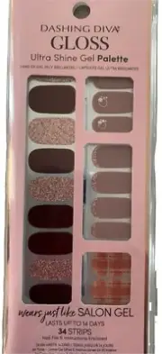Dashing Diva Gloss Ultra Shine Gel Palette 34 Nail Strips GS133 Center Stage