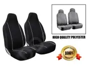 Car Seat Covers Front Black White Stripe Pair 1+1 2x Set For Suzuki S Cross