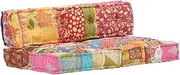 Pouffe Patchwork Fabric Sofa Cushions Set Seat, Outdoor Furniture Patio Pillows & Chair Cushion for Bench, Seat, Couch & Deep Chair