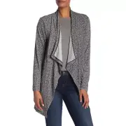 NWT Womens Size Medium Nordstrom Papillon Herringbone Draped Open Front Cardigan