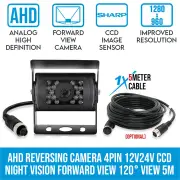 Elinz AHD Reversing Forward View CCD Camera 4PIN Night Vision Car Truck Caravan 120 Degrees View 5M Cable
