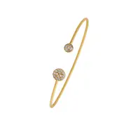 9kt Yellow Gold Silver Infused Cuff Bangle