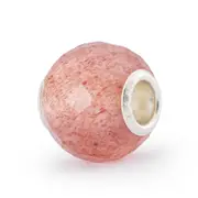 Round Strawberry Quartz Facet Bead