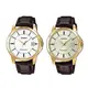 【WANgT】CASIO 卡西歐 MTP-V004GL 復古文青 無數字 大錶面 帶日期 白金色 皮帶 指針 腕錶 手錶