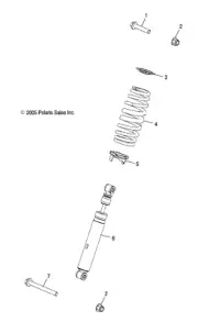 Polaris IRS Shock, Genuine OEM Part 7043477, Qty 1