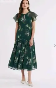 REVIEW Woodland Bloom Midi Dress - SIZE 8 - BRAND NEW RRP $269.95