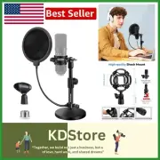 Compact Adjustable Microphone Stand for Live Streaming with Shock Mount Included