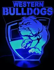 LED Lamp Western Bulldogs Footy AFL Football illusion 3D AcrylicUSB Table Light