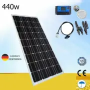 12V 440W Solar Panel Kit Mono Home 400W Caravan Camping Power Battery Charging