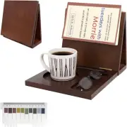 Book Holder Stand for Reading-Presents Lovers Reading Nook Valet with Cup Wooden