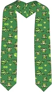 [SKKNT] Funny Green Frogs Print Graduation Shawl Stole For Academic Commencements Honor Sash Congratulations Gift