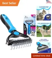 Effective Deshedding Brush for Dogs & Cats - Undercoat Rake and Dematting Tool