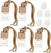 Gatuida 5pcs Car Perfume Bottle Empty Diffuser Bottles Round Canvas for Painting Scent Diffuser Essential Oils Diffuser Fragrance Diffuser Bottle Auto Diffusers for Beech Pendant Hanging