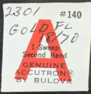 NOS Bulova Accutron Watch 2301 Sweep Second Hand #140 GOLD FILS 18/70
