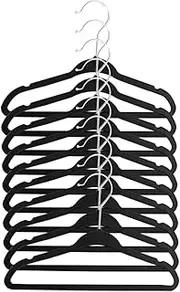 FONDOTIN 10pcs Flocking Hangers with Slip Design Closet Organizers for Clothes Space Saving Hangers for Storage and Drying