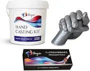 Hand Casting Kit for 2 Adult Hands & Platinum Shimmer Paint Set - DIY Plaster Statue Cast Kit for Couples, Adults, Keepsake - Wedding, Anniversary, Valentine’s Gift Idea for Men & Women