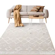 Catzon Modern Rug Fluffy Geometric Washable Non-slip Carpet for Living Room-V