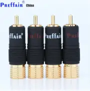 4PCS/Lot 24K Gold Plated RCA Plug Speaker Connector Audio Signal Cables Adapters