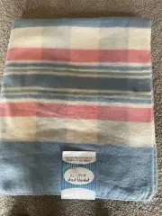 VINTAGE 1950’sBEACON CO BLANKET NOS / 60”x76” BLUE & PINK DUCKWALL’s SOFT/ Tags