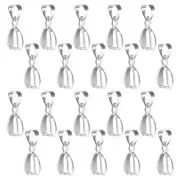 40 Pcs Metal Pendant Pinch Bails for Jewelry Making with Loop Charm Clasp
