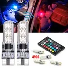 4 Pack LED T10 lamp SMD 5W RGBW Car Wedge Side Light Bulbs Remote Controllor