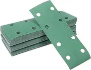 X AUTOHAUX 50 Pcs Sanding Discs Wet Dry Waterproof Hook & Loop Sandpaper for Woodworking, Automotive Refinishing 7.80"x2.76" 8 Hole 400 Grit Green White Corundum