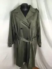 AUTOGRAPH KHAKI FAUX SUEDE TRENCH COAT SZ 24-NEW IN!! ROMANTIC & WARM RRP $180