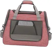 Generic Pet Carrier Handbag Carrying Bag,Oxford Cloth,Large Capacity,Ventilated Portable Pet Travel Carrier Cat Puppy Bag for Summer, Pink