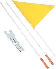 Mipcase 1 set Bicycle Safety Flag Triangular Flag with Flagpole Mounting Bracket for Seniors for Enhanced Visibility While Cycling Lightweight Easy to Install