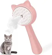 Cat Brush, 3 in 1 Cat Steamy Brush Cleanser, Silicone Massage Grooming Brush for Shedding, Pet Hair Cleaning Brush Comb for Cats Dogs(Pink)