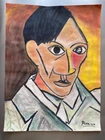 Pablo Picasso Drawing on paper (Handmade) signed and stamped mixed media.