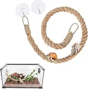 Hermit Crab Toys Hermit Crab Climbing Jute Rope Ladder with Hooks Hermit Crab Toys Reptile Tank Terrarium Accessories Habitat Decor for Hermit Crab Lizards Geckos Snakes (1 Pcs,23.6 Inch)