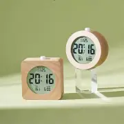 Wooden Alarm Clock Temperature Date Time Display Snooze Mode Multifunctional