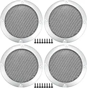 X AUTOHAUX Universal 3" Car Speaker Grills Cover Mesh Round 3 Inch Audio Speaker Subwoofer Guard Protector Case with Screws Iron Silver Tone Black - Pack of 4