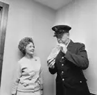 British Labour Party politician Barbara Castle with police constabl - Old Photo