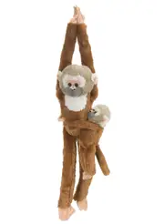Wild Republic Hanging Squirrel Monkey with Baby 50cm Plush Soft Toy