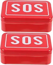 Kisangel 2-piece Survival Tool Kit Metal Medicine Storage Box Waterproof Emergency Supplies for Outdoor Adventures