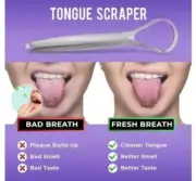 NIB Tongue Scrapers Stainless Double Scraper Head + Case 2 Pack-Fresher Breath!