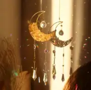 Citrine Crystal Moon Suncatcher