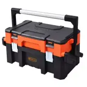 Tactix Tool Box Portable Cantilever Organizer Storage Case Plastic Black 23in
